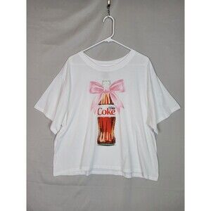 Diet Coke T-shirt Womens 1X Top Pink Bow Casual Relaxed Cute Whimsical Coquette